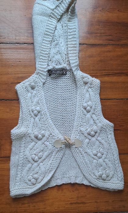 Colete malha branco Zara 11 anos