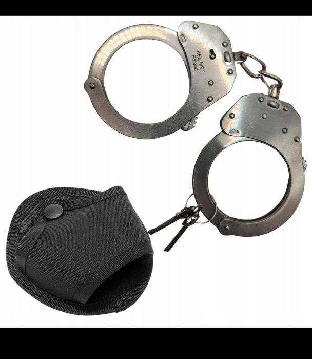 Kajdanki Policyjne na Ręce KEL-MET Stal Nierdzewna Łańcuszkowe 2 Klucz
