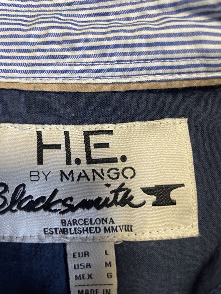 bluza polo męska granatowa mango he rozmiar L; 100% bawełna