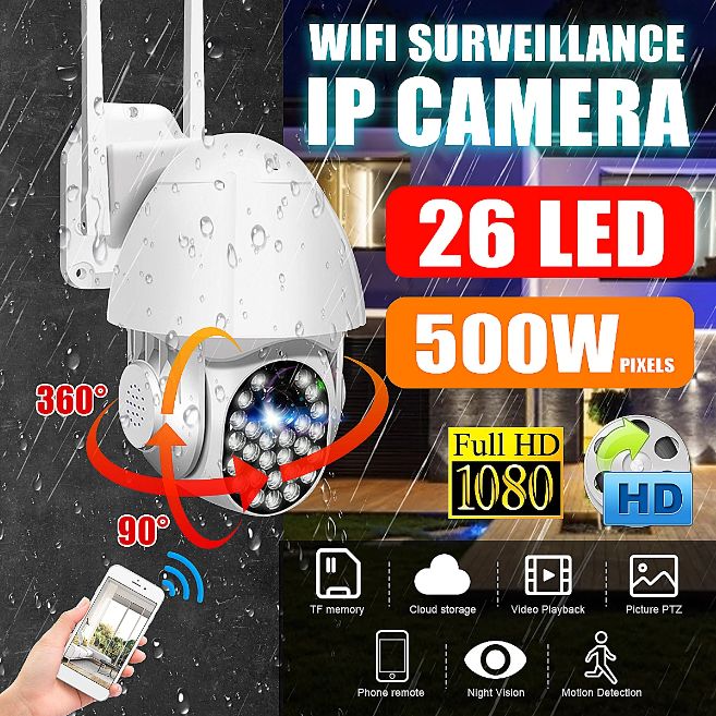 Câmera IP WIFI Vídeo Vigilância * 1080P 3MP * PTZ 360 * AutoTraking
