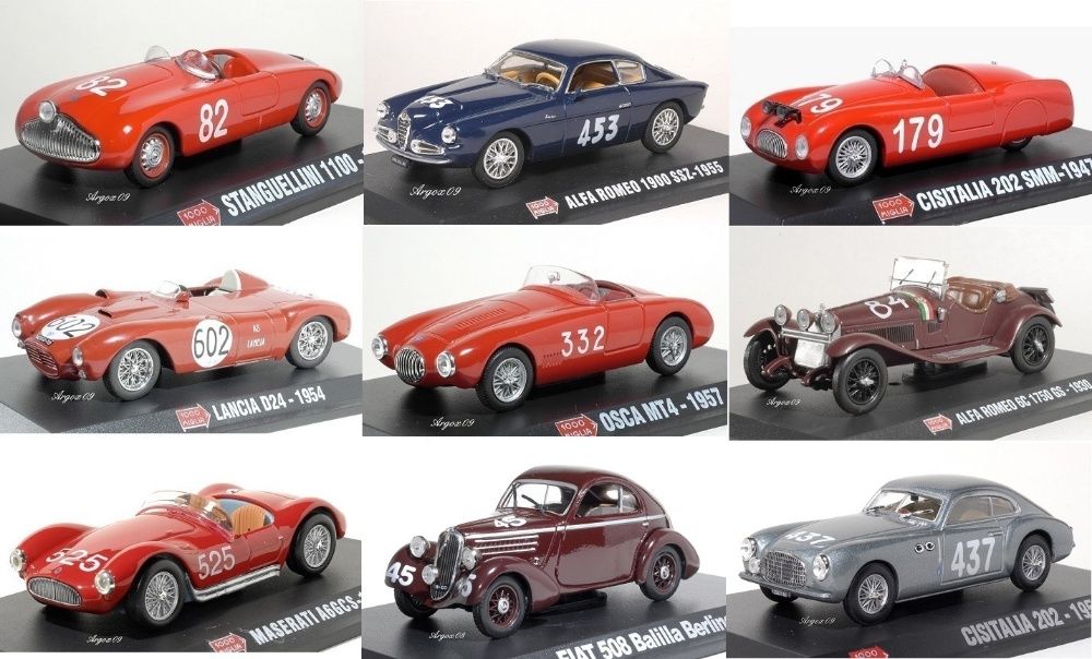 9 Miniaturas 1/43 - Mille Miglia (Lote A)