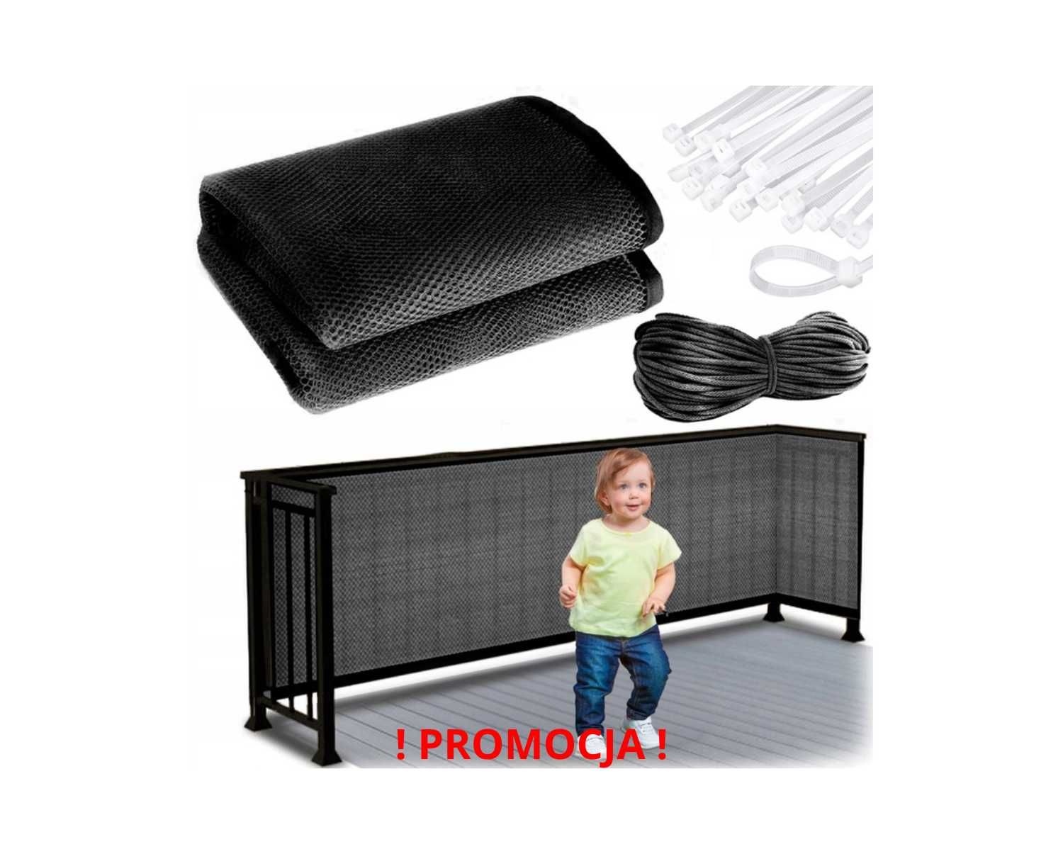 MEGA Siatka Zabezpieczająca Dla Dzieci/Kota Na Balkon Ochronna 3m HIT