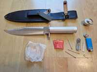 stary duży Nóż Super Survival 20cm survivalowy schowek osełka niezbędn