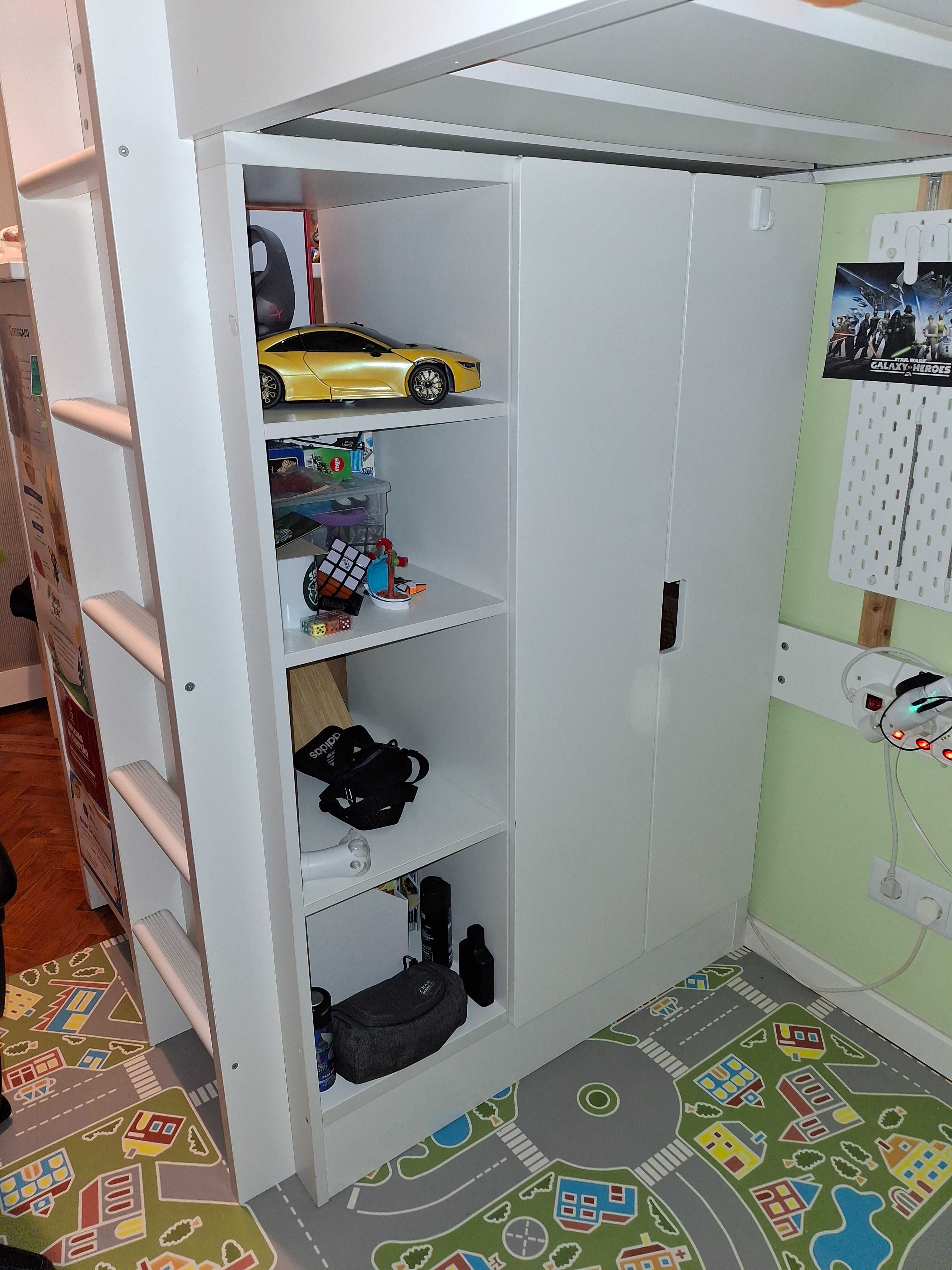 Beliche com secretária e roupeiro ikea SMASTAD