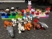 Lego duplo, duży zestaw Policja, Straż pożarna, zoo i Hello Kitty