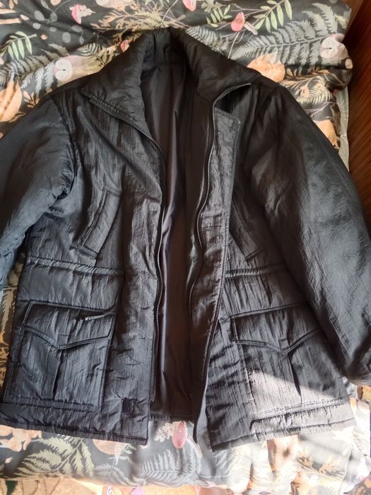 Męska kurtka zimowa ocieplana czarna L