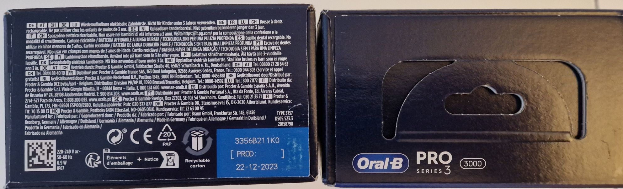 Новая оригинальная Oral-B pro 3+ пачка насадок 4шт