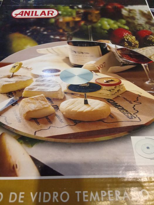 Prato de vidro temperado com base giratória (Anilar)