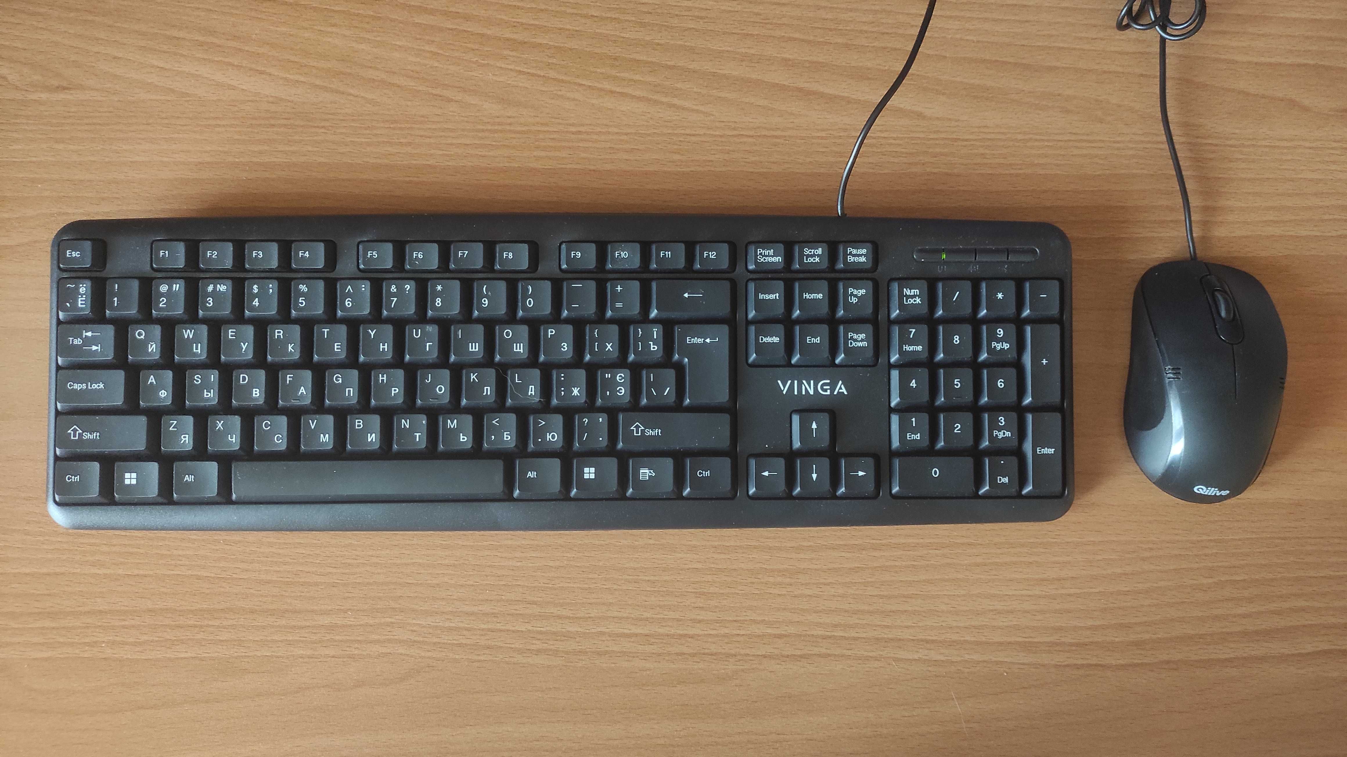 клавиатура + мышь (Vinga и Qilive) проводные (usb)