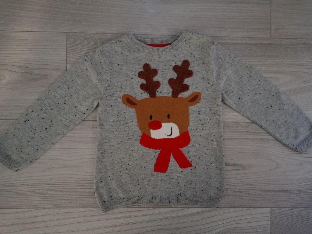 Sweterek świąteczny renifer H&M 92