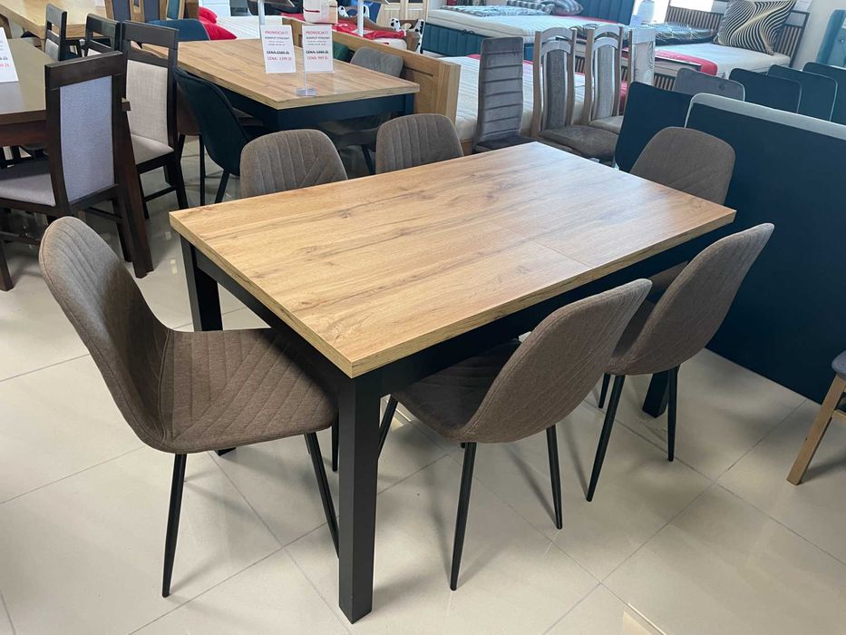 (3M) Stół rozkładany loft + 6 krzeseł, 999 zł