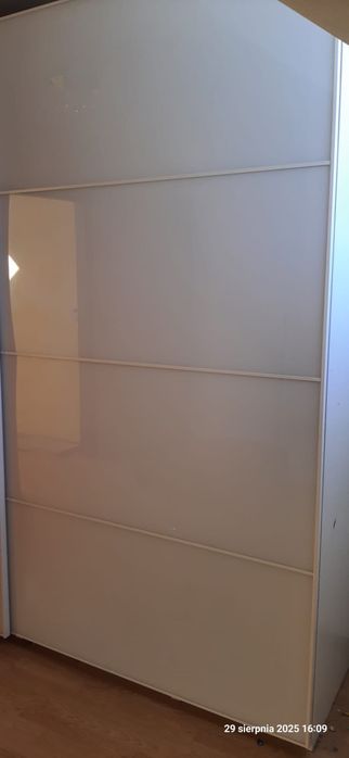IKEA drzwi przesuwne białe szklane