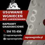 Usuwanie wyciąganie naprawa wgnieceń PDR bez lakierowania grad gradzie
