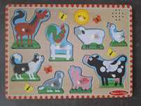 Puzzle dźwiękowe Zwierzęta Farma Układanka z uchwytami Melissa&Doug