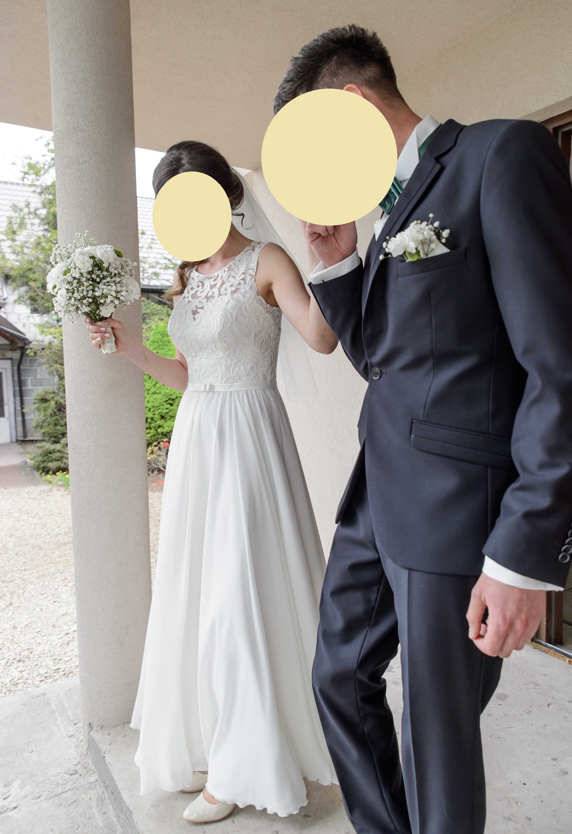 Suknia ślubna muślinowa rozmiar 40 (większe 38)