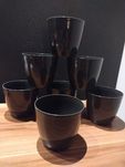 Osłonki na doniczki średnica 13 cm Antracit połysk