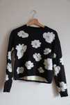 sweter z wełną topshop 34 xs czarny w kwiaty