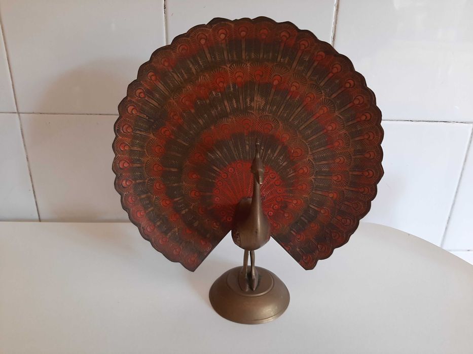 2 Pavões Indianos Decorativos em Latão