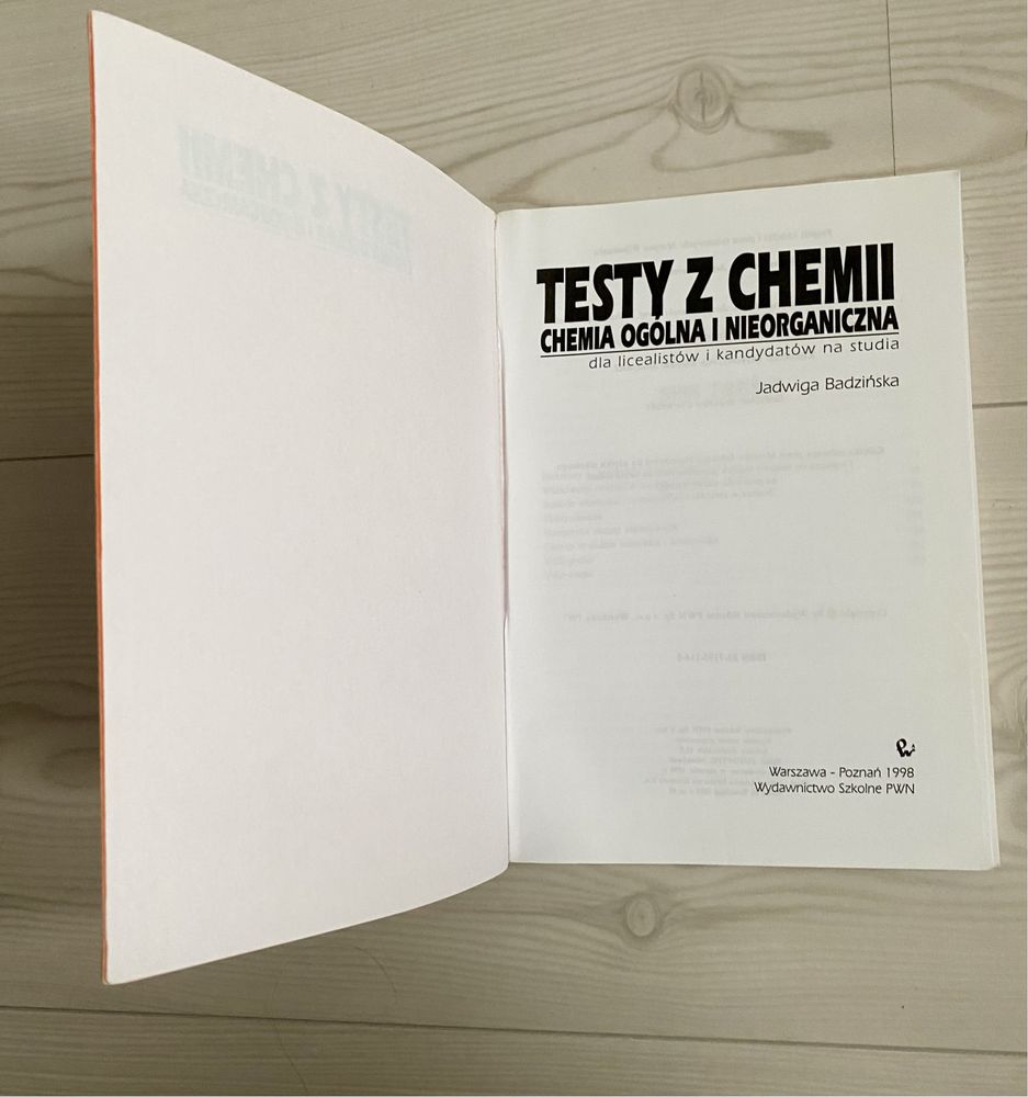Testy z chemii dla licealistów i kandydatów na studia