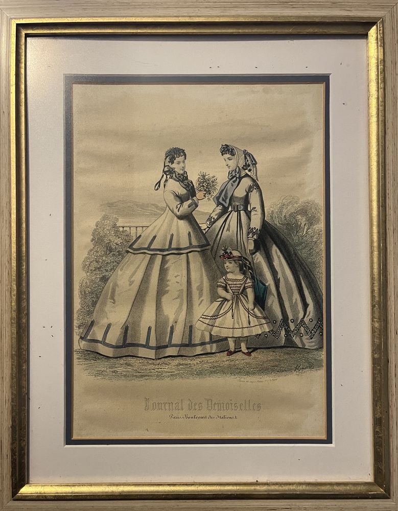 Litografia z czasopisma modowego Paryż 1862r