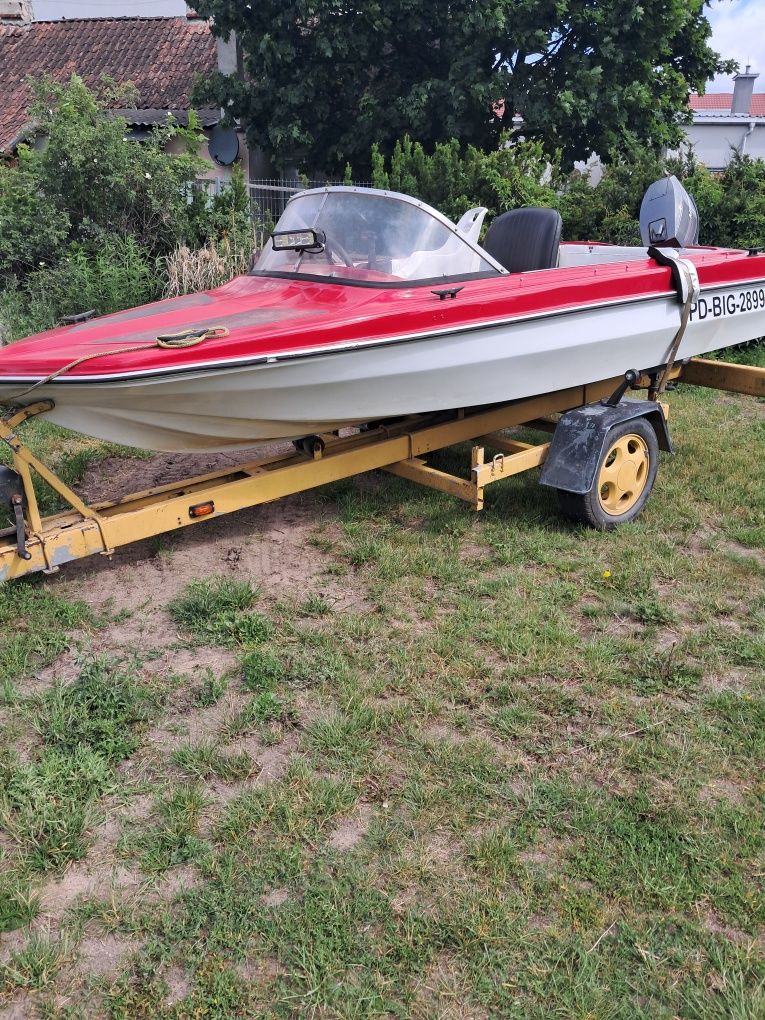 Motorówka cameo 30 km mariner + przyczepka łódź łódka wędkarska