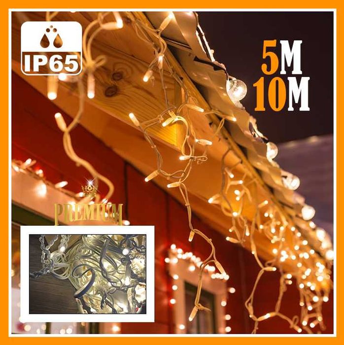 Каучукова вулична Гірлянда бахрома IP 44 3 кольори LED 3,10М