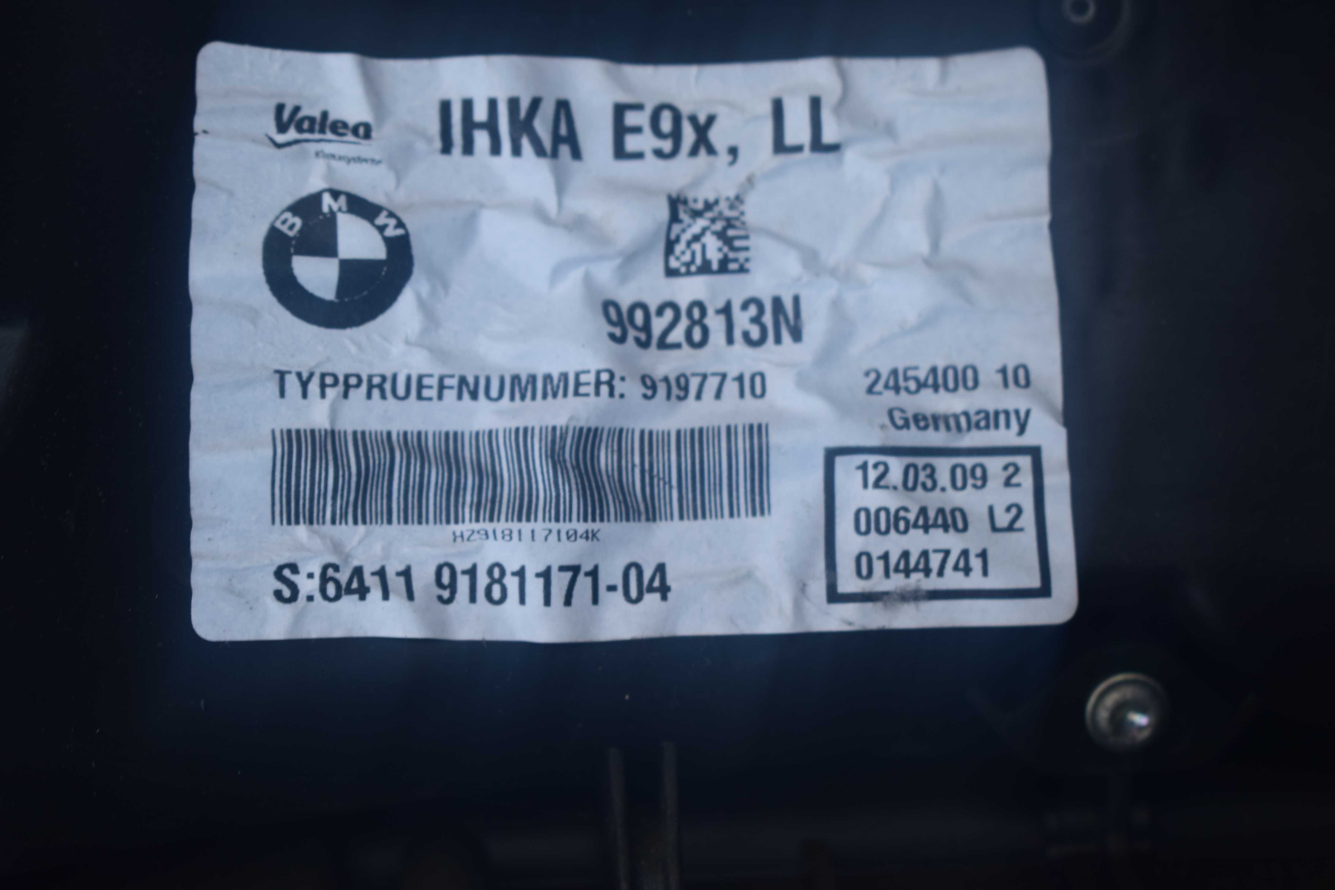 nagrzewnica dmuchawa BMW 3 E90 lift 08r.918.1171 EUROPA