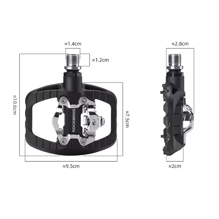 Pedały Rowerowe Mtb Platformowe Spd Dwustronne Nylonowe Rockbros Pd303