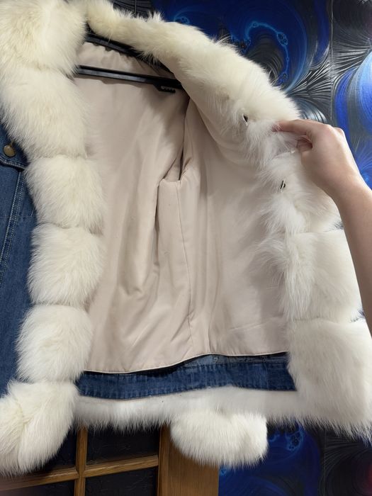 Продам джинсову парку курточку мех хутро натуральне писець