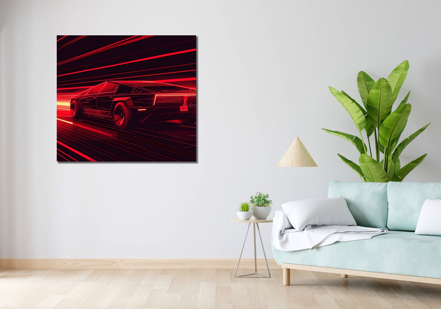 Obraz 100x90cm Prędkość w Czerwonym Neonie
