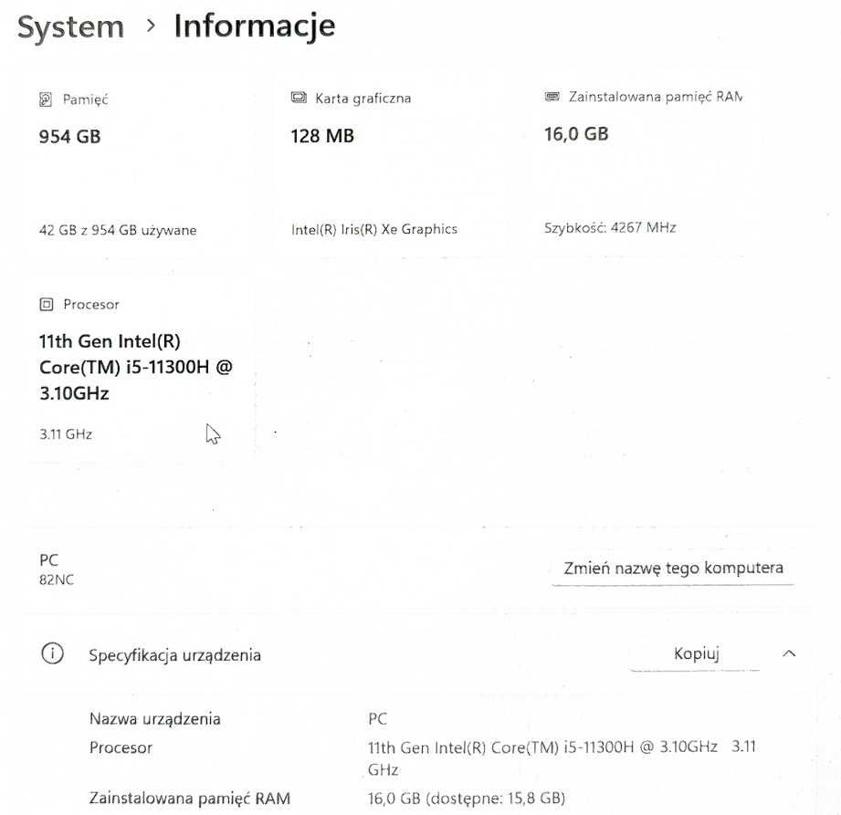 Laptop Lenovo Yoga Slim 7 PRO 14IHU5 1TB SSD, i5 3,1GHz, 16 GB RAM