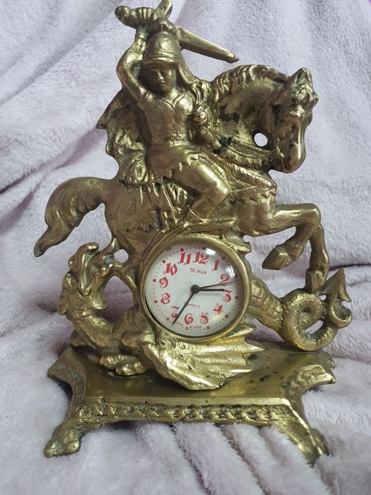 Mosiężny zegar kominkowy