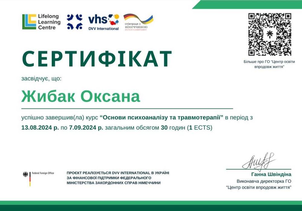 Психолог/психотераревт/психосоматолог