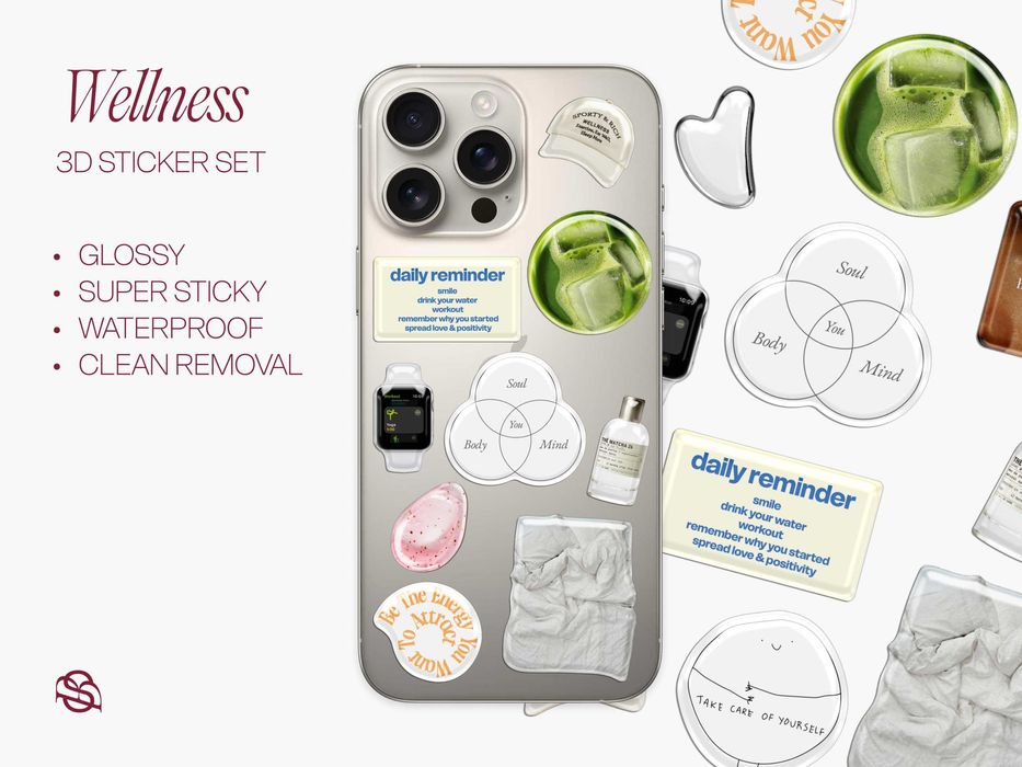 Naklejki 3D wellness – self-care vibes – planer / journaling