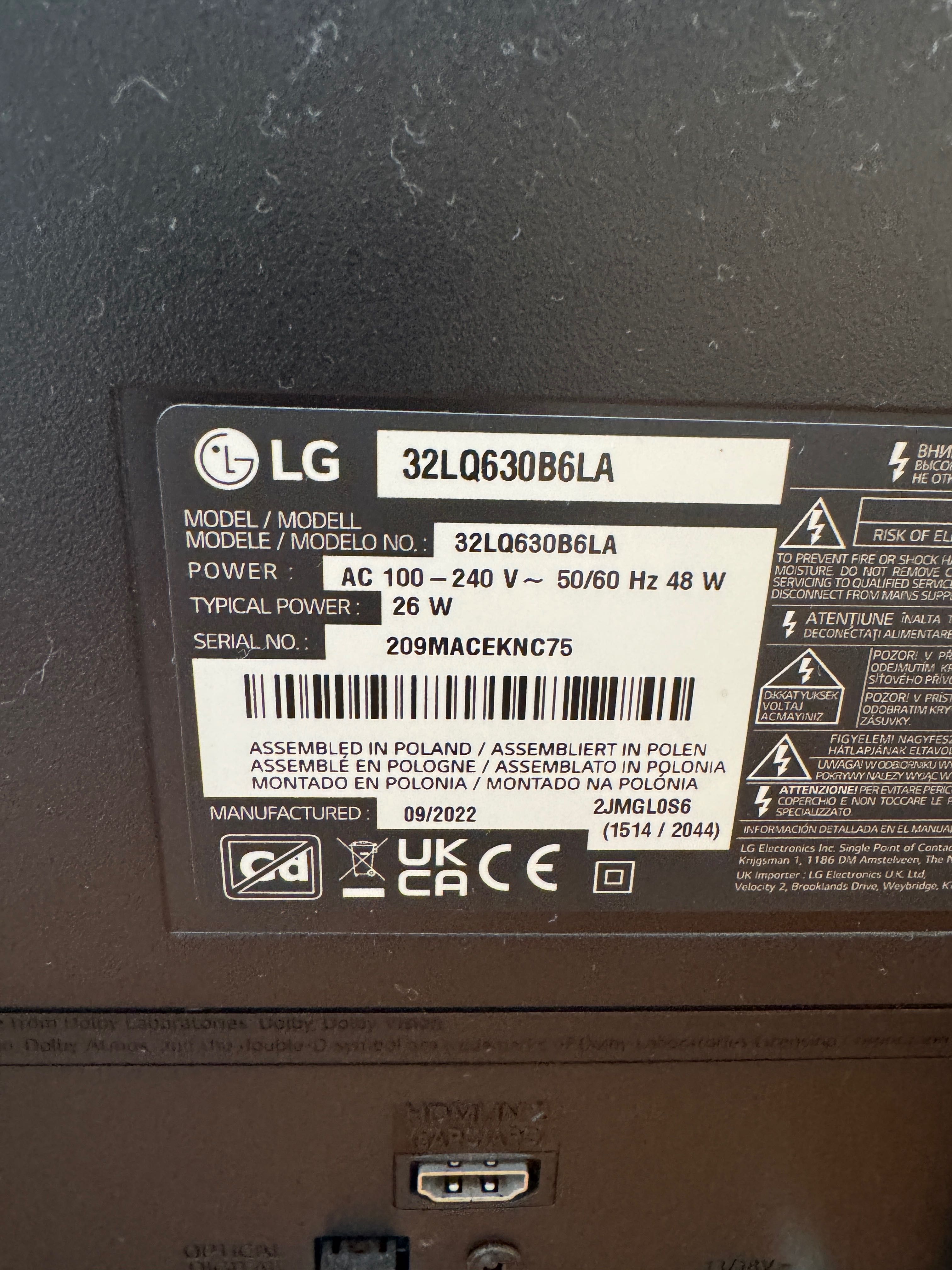 LG Smart TV 32” com WebOS