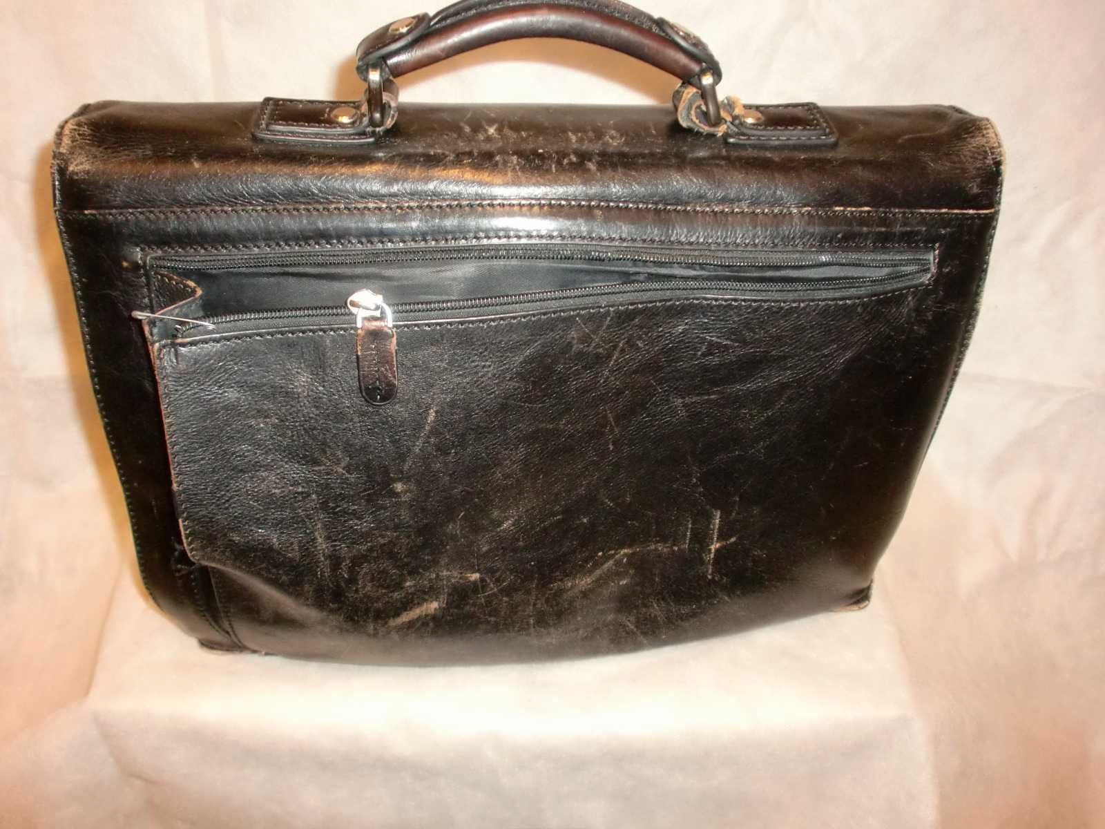 Teczka aktówka torba skórzana 41x30x19 cm
