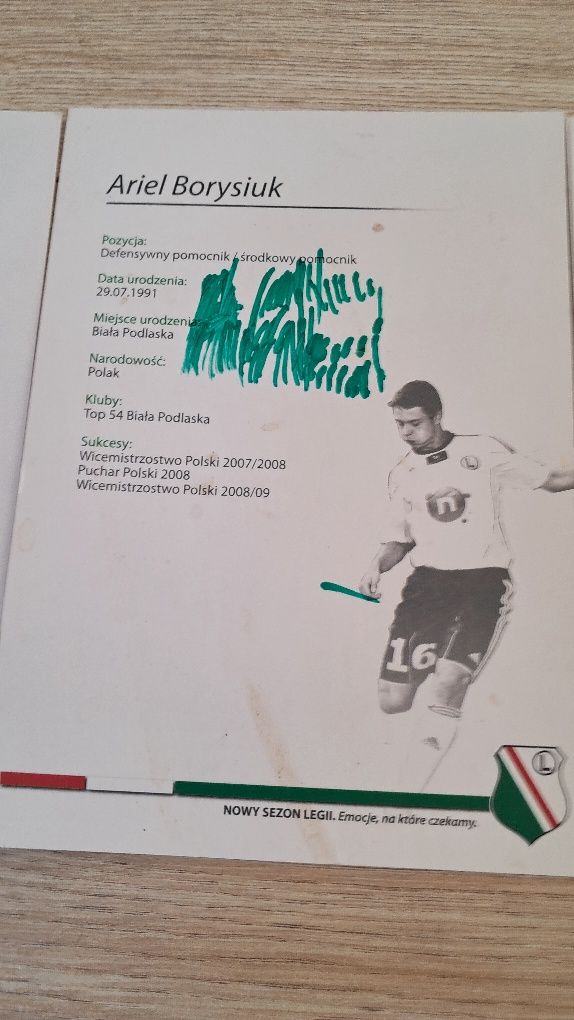 Karty piłkarzy klubu Legia