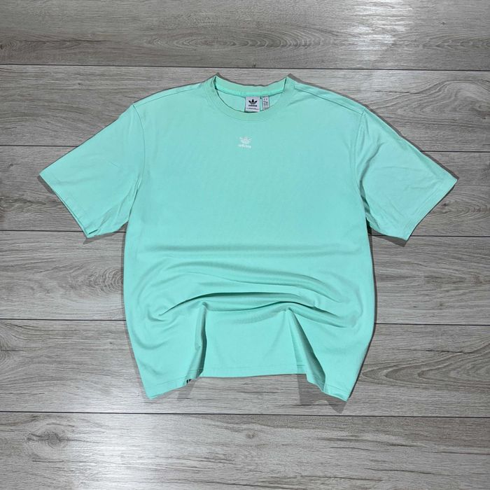 Оверсайз М'ятна Футболка Адідас Adidas Originals Trefoil Logo розмір L