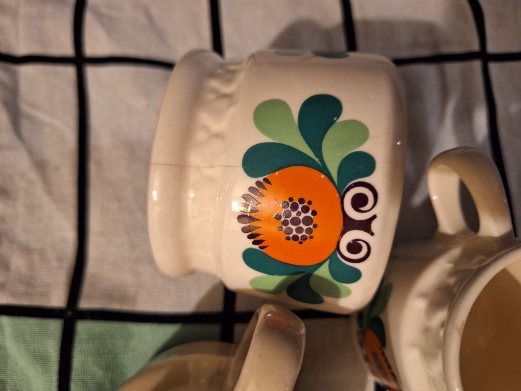 fajans tułowice ceramika GDR heike cukiernica,na mleko