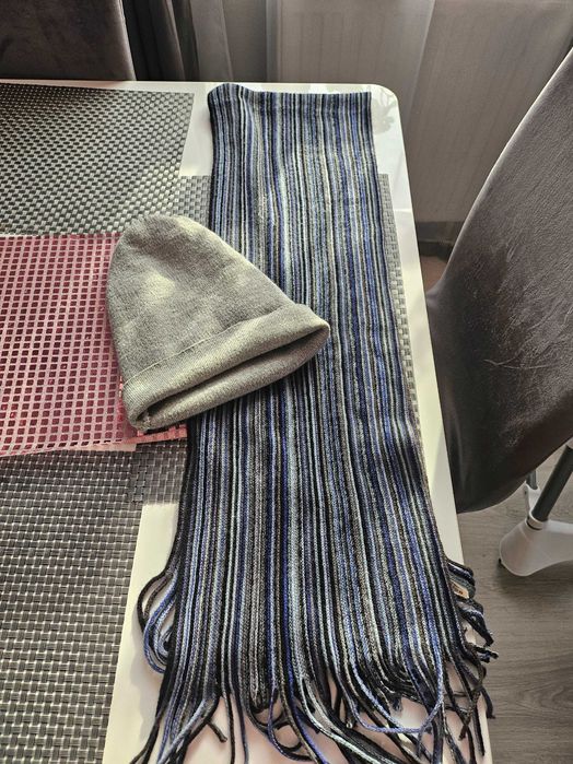 Super komplet męski szalik z czapką