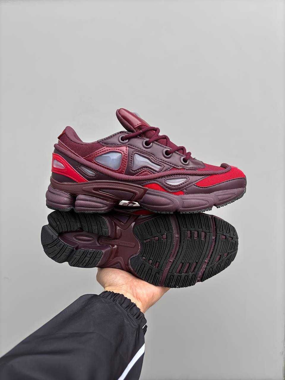 Кросівки Adidas x Raf Simons Ozweego III Burgundy / Red Vine / вишневі