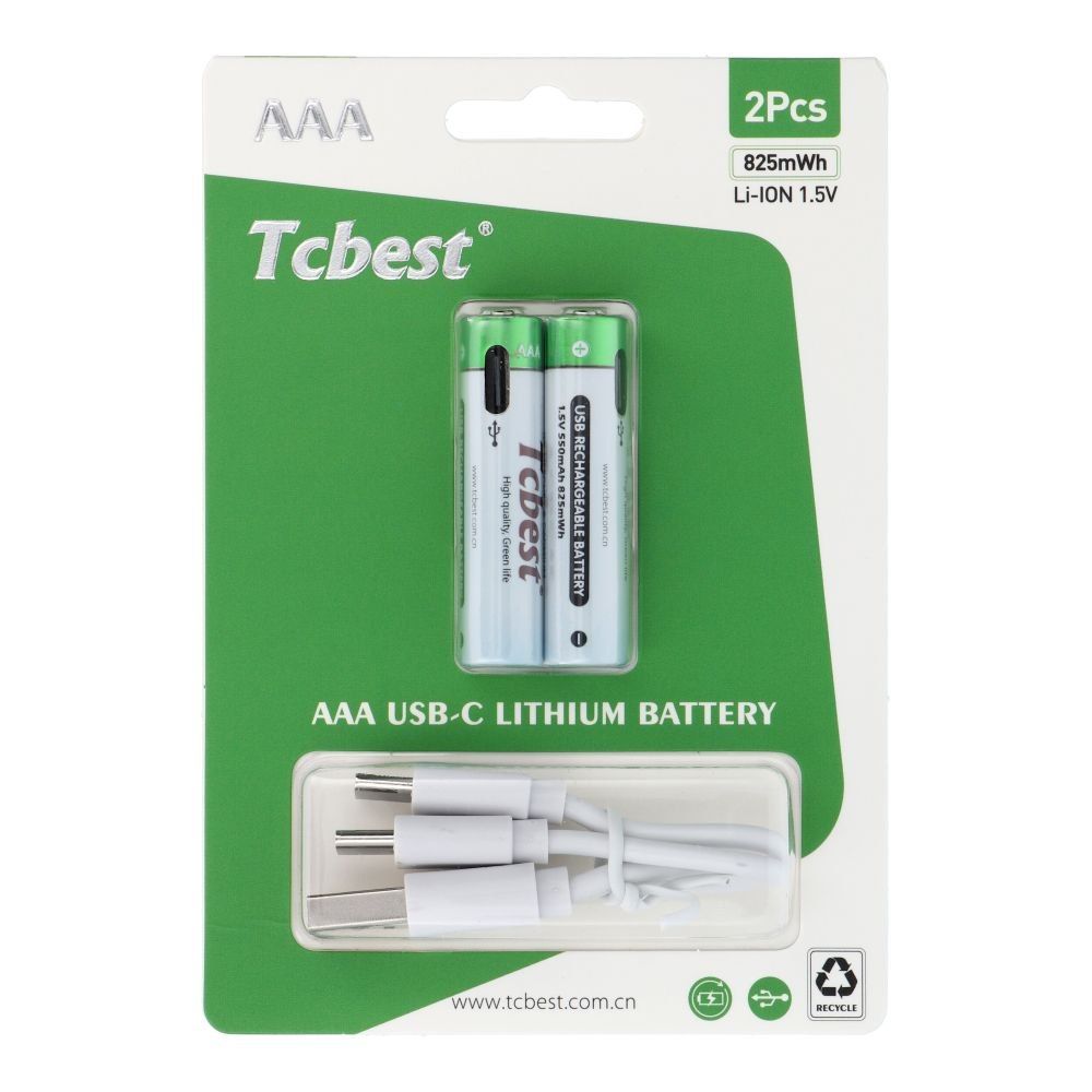 TCBEST bateria akumulatorowa R3 (AAA) 220 mAh z gniazdem Typ C