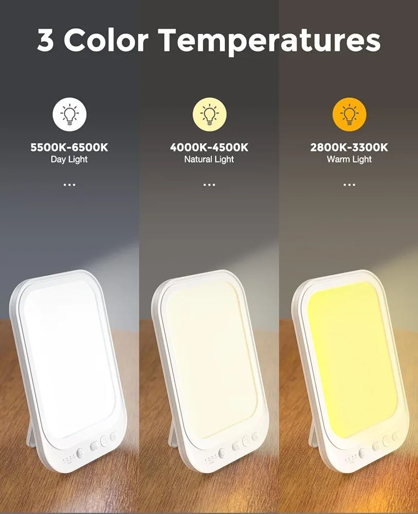 Lampa do terapii światłem z 4 timerami i 5 poziomami jasności