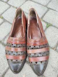 Mokasyny buty męskie wsuwane vintage