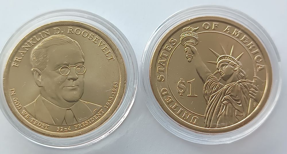 Moeda 1$ U.S.A.- Conjunto dos 5 Presidentes