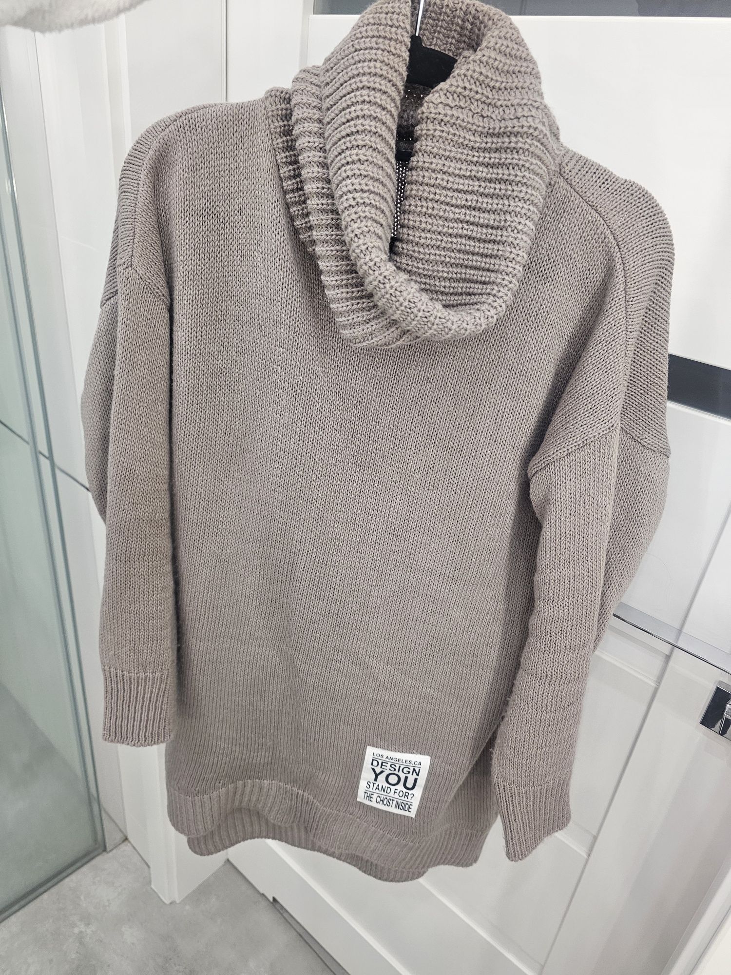 Sweter długi damski zapraszam
