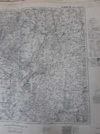 Stara mapa niemiecka topograficzna 1942r. Gniezno Września 1:100 000