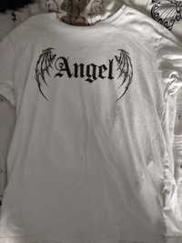 Biały t shirt angel