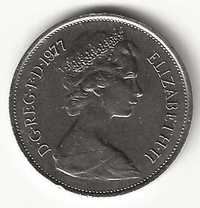 10 New Pence de 1977, Reino Unido, Isabel II