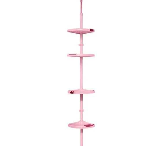 Розовая угловая полка в ванну Prima nova N02